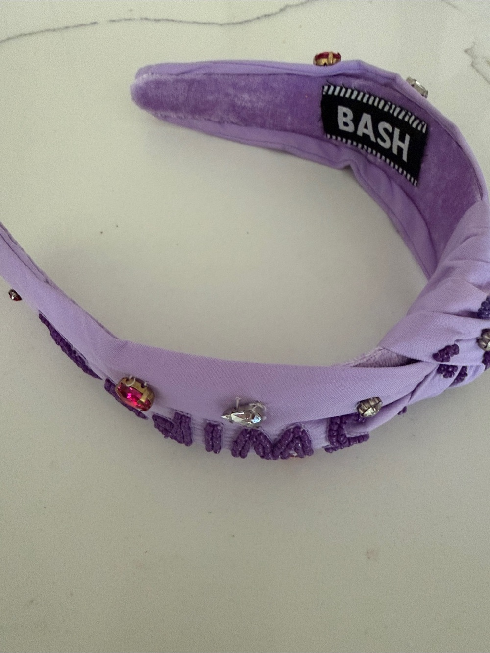 BASH Taylor Swift Swiftie Purple Fabric Headband with Beaded Rhinestone Accents